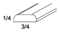 Mouldings - Batten Moulding — dimensional drawing
