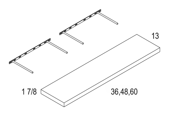 Accessories - Floating Shelves — dimensional drawing