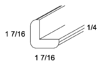 Mouldings - Outside Corner Moulding — dimensional drawing