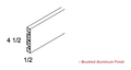 Mouldings - Brushed Aluminum PVC Toe Kick — dimensional drawing
