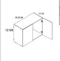 Torino White Pine 12-5/8" H Wall Bridge Cabinets — dimensional drawing