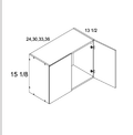 Torino White Pine 15-1/8" H Wall Bridge Cabinets — dimensional drawing