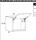 15-1/8" H x 24" D Blum Aventos Flip Up Door Wall Cabinet — dimensional drawing
