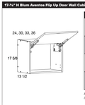 17-5/8" H Blum Aventos Flip Up Door Wall Cabinets — dimensional drawing