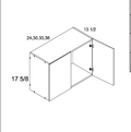 Torino White Pine 17-5/8" H Wall Bridge Cabinets — dimensional drawing