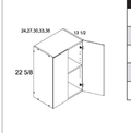 Torino White Pine 22-5/8" H Wall Bridge Cabinets — dimensional drawing