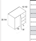Torino White Pine 35" H Wall Blind Corner Cabinets — dimensional drawing