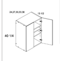 Torino White Pine 40" H Double Door Wall Cabinets — dimensional drawing