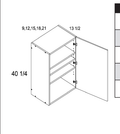 Torino White Pine 40" H Single Door Wall Cabinets — dimensional drawing