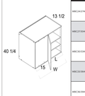 Torino White Pine 40"H Wall Blind Corner Cabinets — dimensional drawing