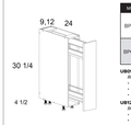 Torino White Pine Accessory Base - Full Height Door Bases with Organizer Pullout — dimensional drawing