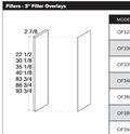 Torino White Pine Fillers - 3" Filler Overlays — dimensional drawing