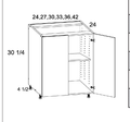 Torino White Pine Full Height Two Door Bases — dimensional drawing