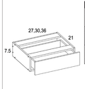 Torino White Pine Specialty Vanity - Vanity Knee Drawers — dimensional drawing