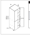 Torino White Pine Tall Four Door Utility Cabinets — dimensional drawing