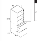 Torino White Pine Tall One Door Two Drawer with One Inner Drawer Vanity Utility Cabinets — dimensional drawing