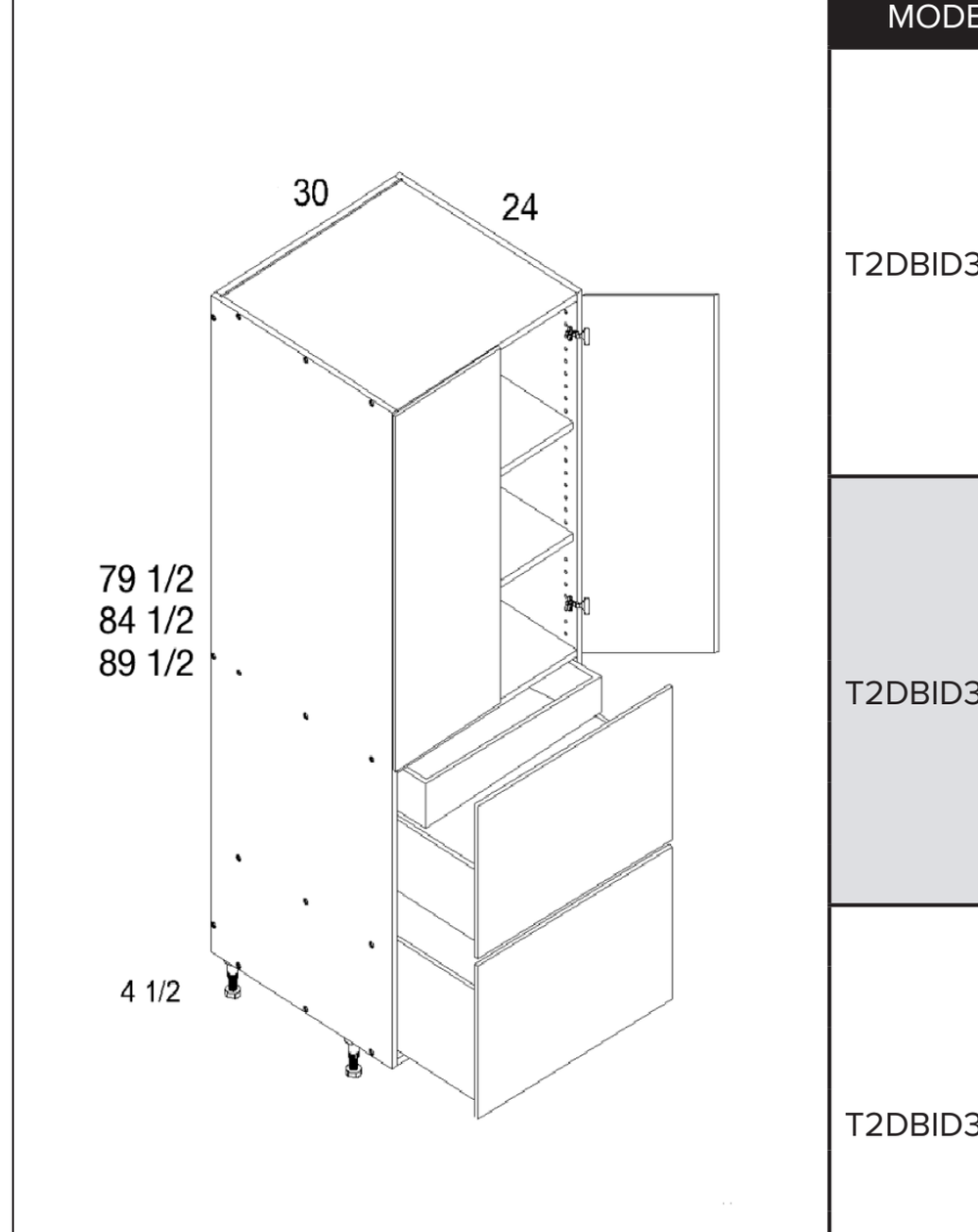 Tall Two Door Two Drawer with One Inner Drawer Utility Cabinets — dimensional drawing