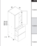 Torino White Pine Tall Two Door Two Drawer with One Inner Drawer Utility Cabinets — dimensional drawing