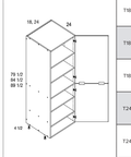 Torino White Pine Tall Two Door Utility Cabinets — dimensional drawing