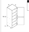 Torino White Pine Tall Two Door Vanity Utility Cabinets — dimensional drawing