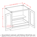 Accessory Base Cabinets - Double Full Height Door One Rollout Shelf Base Kit — dimensional drawing