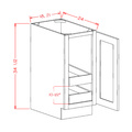 Accessory Base Cabinets - Single Full Height Door Two Rollout Shelf Base Kit — dimensional drawing