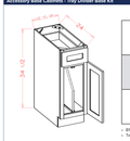 Accessory Base Cabinets - Tray Divider Base Kit — dimensional drawing