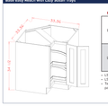 Base Easy Reach with Lazy Susan Trays — dimensional drawing