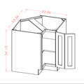 White Shaker Base Easy Reach — dimensional drawing