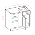 White Shaker Blind Bases — dimensional drawing
