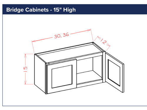Bridge Cabinets - 15" High — dimensional drawing