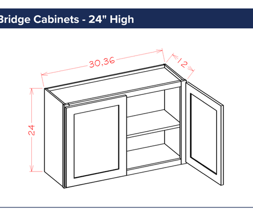 Bridge Cabinets - 24" High — dimensional drawing