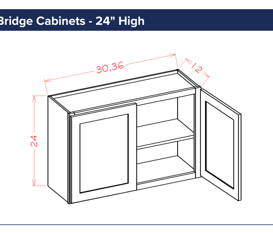 Bridge Cabinets - 24" High — dimensional drawing