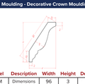 Crown Moulding - Decorative Crown Moulding — dimensional drawing