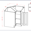White Shaker Easy Reach ADA Base Cabinet — dimensional drawing