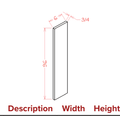 White Shaker Fillers - 6" Tall Filler — dimensional drawing
