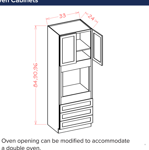 Oven Cabinets — dimensional drawing