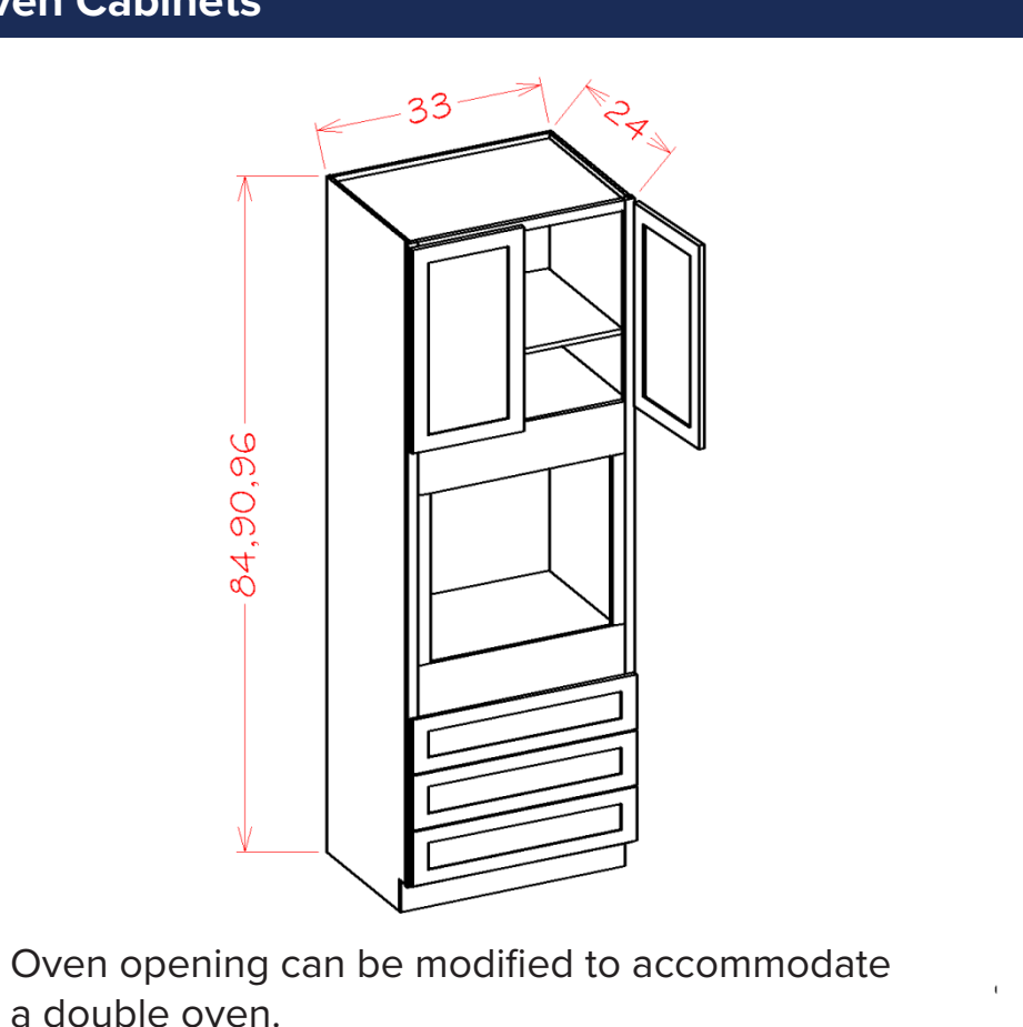 Oven Cabinets — dimensional drawing