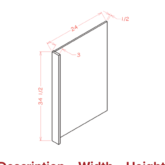 Panels - Dishwasher Return Panel — dimensional drawing