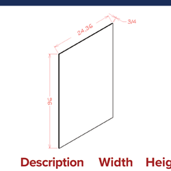 Panels - Finished Shelf Board — dimensional drawing