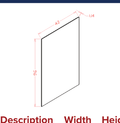 White Shaker Panels - Long Skin Panel — dimensional drawing