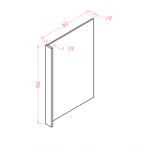 Panels - Refrigerator End Panel Kit — dimensional drawing