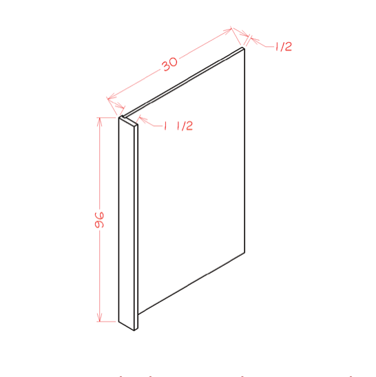 Panels - Refrigerator End Panel — dimensional drawing