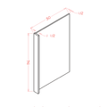 White Shaker Panels - Refrigerator End Panel — dimensional drawing