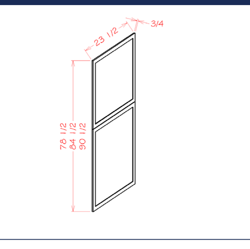 Panels - Tall Decorative End Panel — dimensional drawing