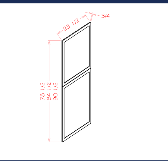 Panels - Tall Decorative End Panel — dimensional drawing