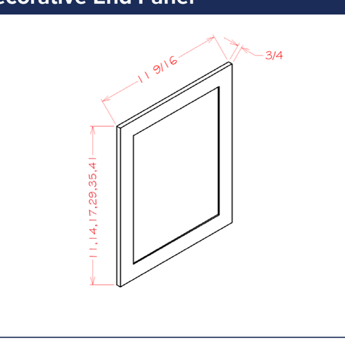 Panels - Wall Decorative End Panel — dimensional drawing