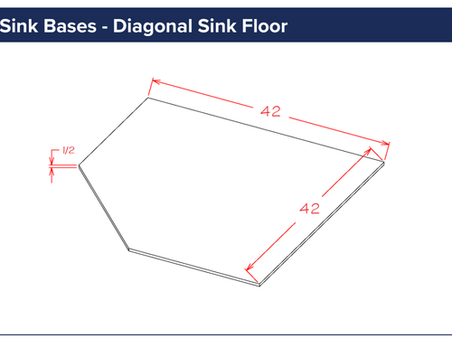 Sink Bases - Diagonal Sink Floor — dimensional drawing