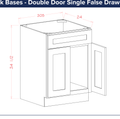 Sink Bases - Double Door Single False Drawer Front — dimensional drawing