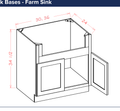 White Shaker Sink Bases - Farm Sink — dimensional drawing